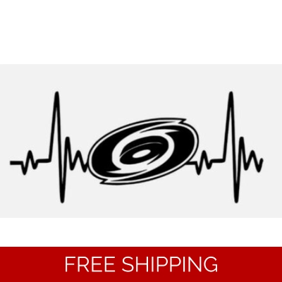 NHL Hockey Carolina Hurricanes Heartbeat Die Cut Vinyl Decal sticker NHL Hockey Carolina Hurricanes Heartbeat Die Cut Vinyl Decal sticker